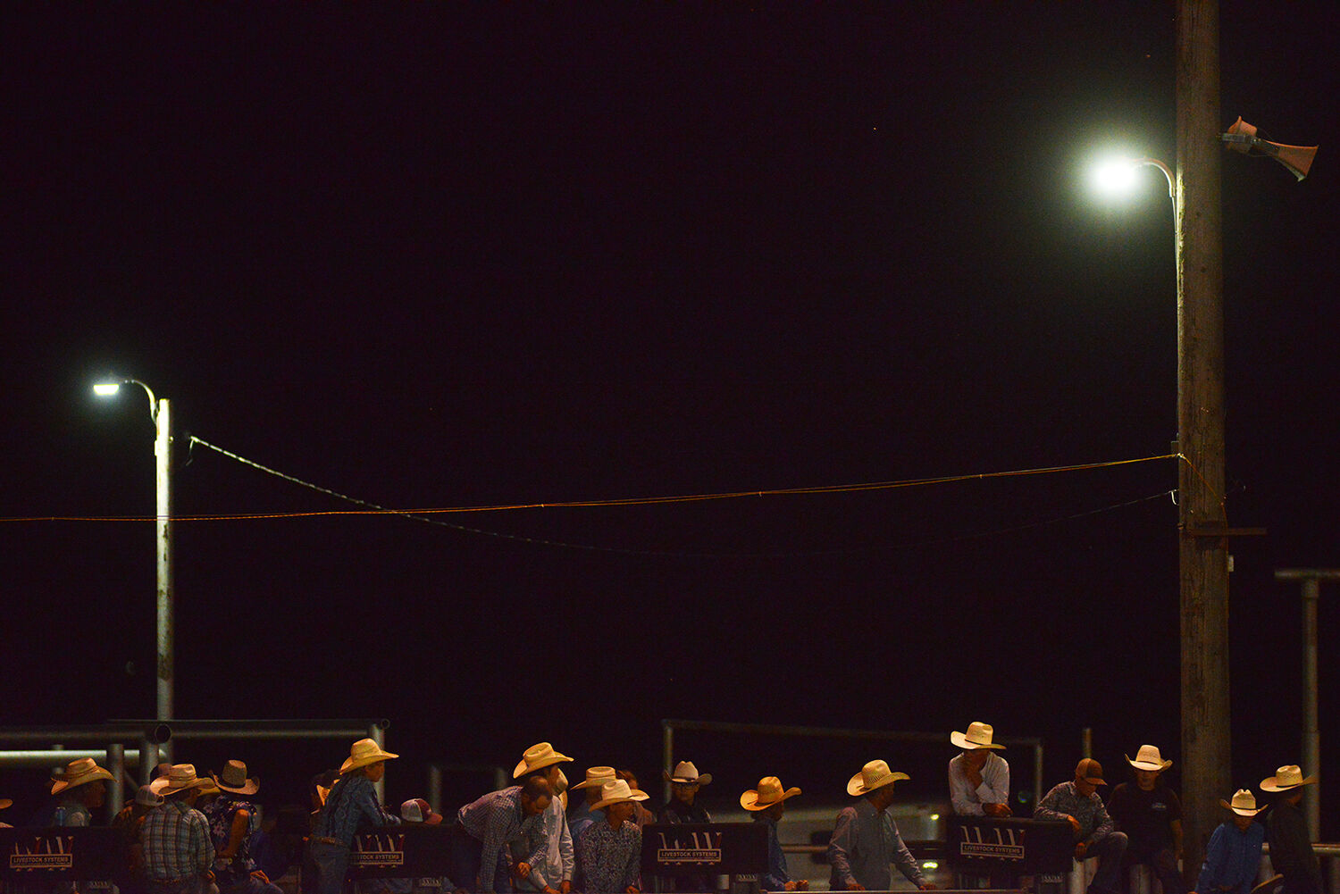 Cowboy hats lined the walkway